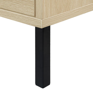 Modern Rattan 3 Door Shoe Rack Cabinet for Entryway