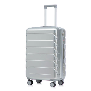 3-Piece ABS Spinner Wheel Luggage Set with Combination Lock - Silver