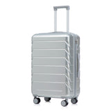3-Piece ABS Spinner Wheel Luggage Set with Combination Lock - Silver