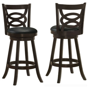 Calecita Wood Swivel Bar Chair Cappuccino (Set of 2)