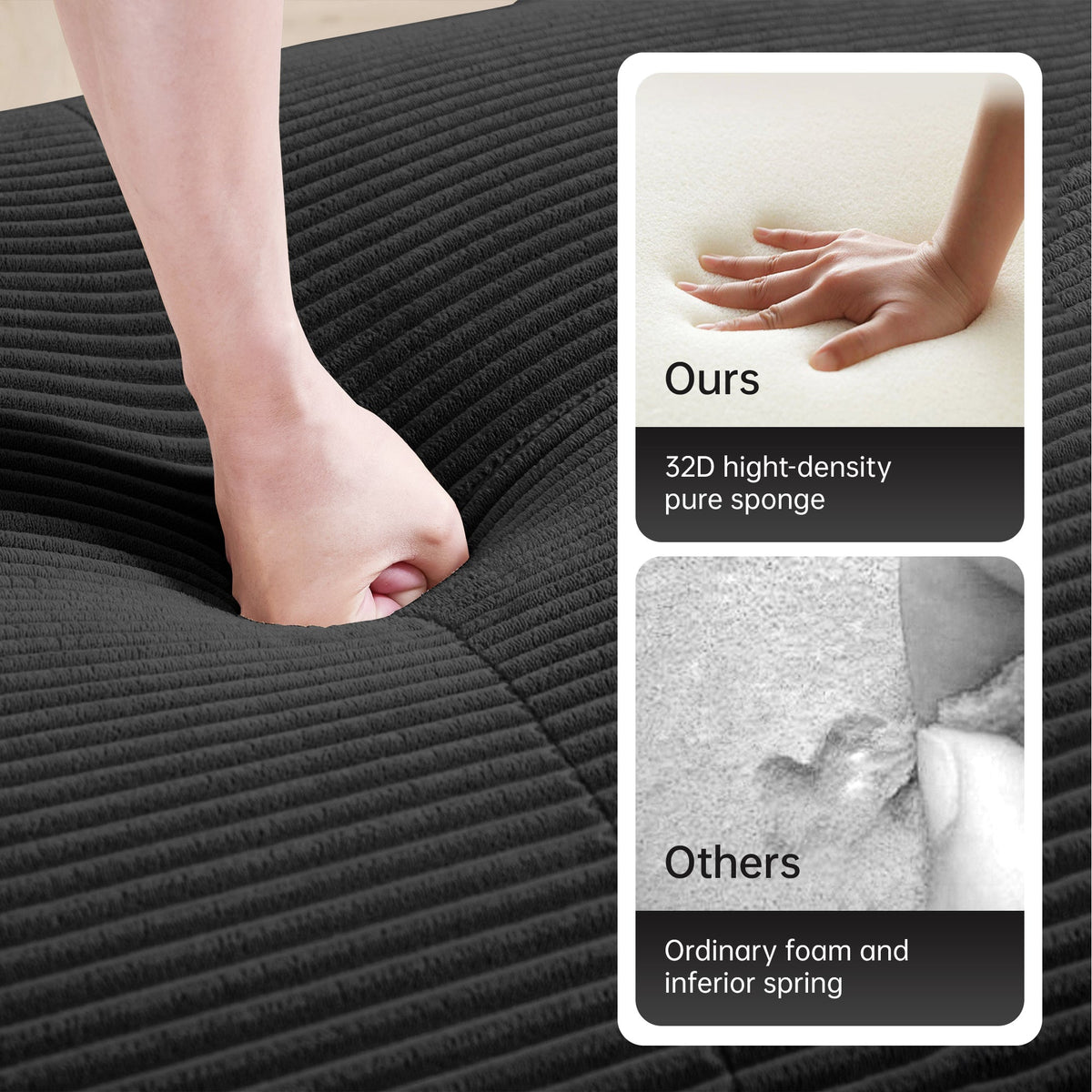 U-Shaped Modular Sofa with Breathable Corduroy Fabric