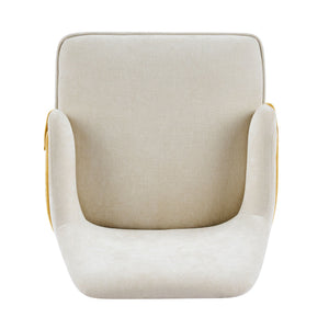 Indoor Dining Chair (Set of 2) With Sturdy Frame - Beige / Yellow