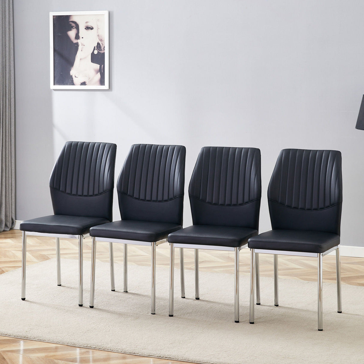 Luxury Simple High Resilience Dining Chair With Metal Legs