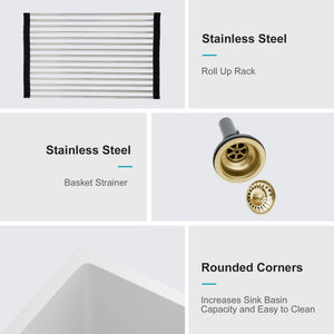 Modern Quartz Kitchen Sink Undermount Granite Composite