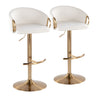 Claire - Contemporary / Glam Adjustable Bar Stool (Set of 2)
