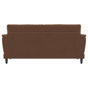 Selma Velvet Upholstered Crescent Arm Sofa Rust