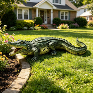 23" Simulated Crocodile Garden Statue