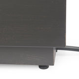 Wellington Stylish 40" Square Fire Pit in Brown and Gold Iron