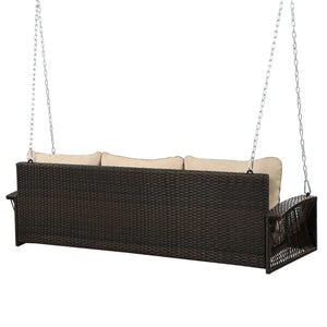 3 Person Large Patio Swing Bench With Cushions For Backyard