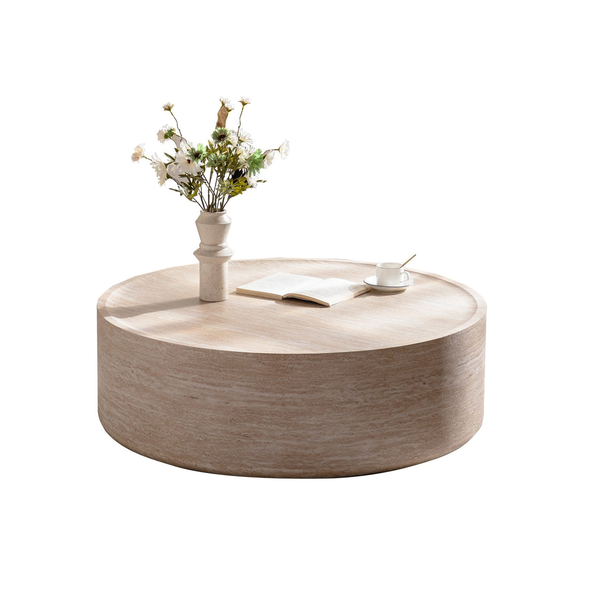 39.37" Round Coffee Table with Mars Pattern