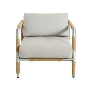 Oriana Aluminum Outdoor Patio Armchair With Thick Cushions - Light Gray