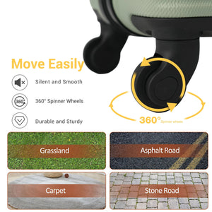 7-Piece ABS Lightweight & Durable Luggage Set in Green