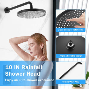 10" Shower System Set With Control Valve And Overhead Shower