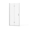 Bifold Frameless Glass Shower Door With Pivot Swing Panel, Tempered Clear Glass