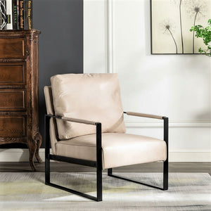 Classic Mid Century Modern Accent Chair with Square Metal Frame - Multiple Colors