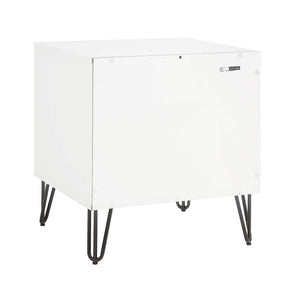 Dumbo - Fluted Nightstand With 2 Drawers - Gray / White