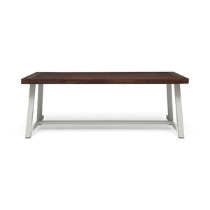 Equilibrium - Outdoor Dining Table With Wooden Frame And Slat Top