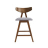 Mid Century Modern Counter Stool With V Shape Frame And Upholstered Seating