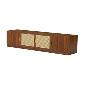 TV Stand Media Console With Adjustable Shelves - Walnut