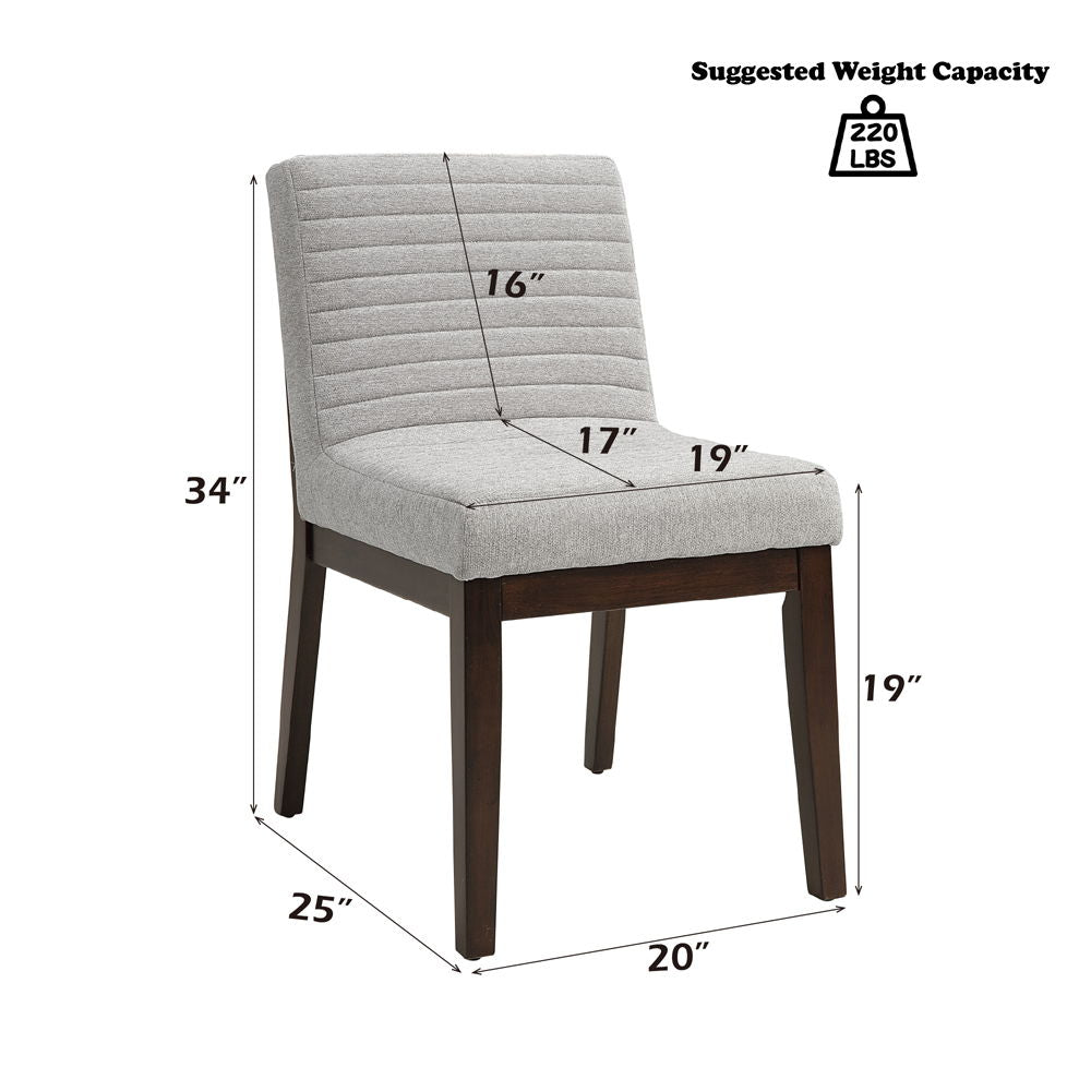 Edwyn - Side Chair (Set of 2) - Gray Fabric & Brown