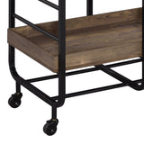 Vorrik Black & Walnut Finish Serving Cart