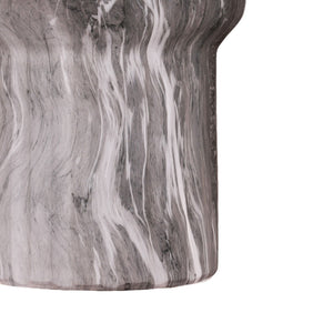 Round Geometric Outdoor End Table - Marble