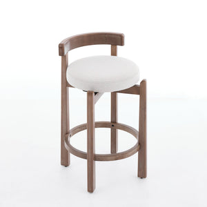 Set of 2 Swivel Counter Stools with Mid-Century Modern Design