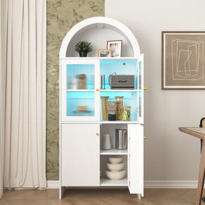 Modern Tech Inspired Dome Cabinet With LED Lighting