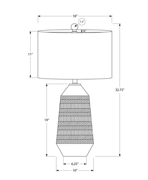 Contemporary 33"h Table Lamp with Ivory Shade and Cream Ceramic Base