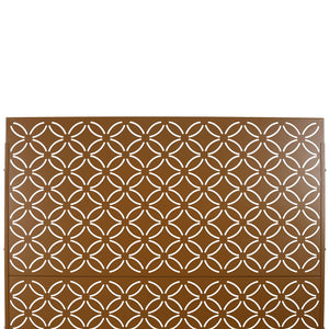 Freestanding Decorative Privacy Screen For Deck Balcony Patio, Metal Privacy - Brown