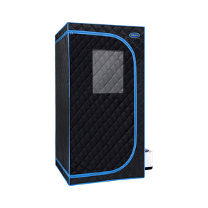 Portable Black Full Size Steam Sauna tent–Personal Home Spa, with Steam Generator, Remote Control, Foldable Chair, PVC pipes. Easy to Install,fast heating, with FCC & UL Certification.