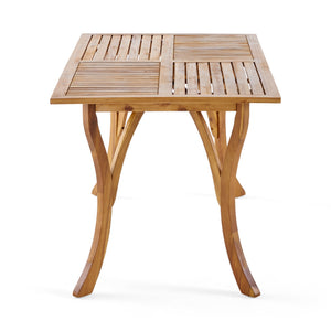Outdoor 7 Piece Patio Rustic Acacia Wood Dining Set