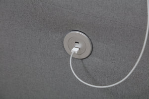 Modern Gray Sofa with Integrated USB and Type-C Charging