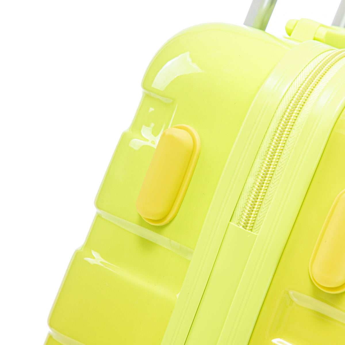 2-Piece Polycarbonate Spinner Wheel Luggage Set with Lock - Green & Yellow