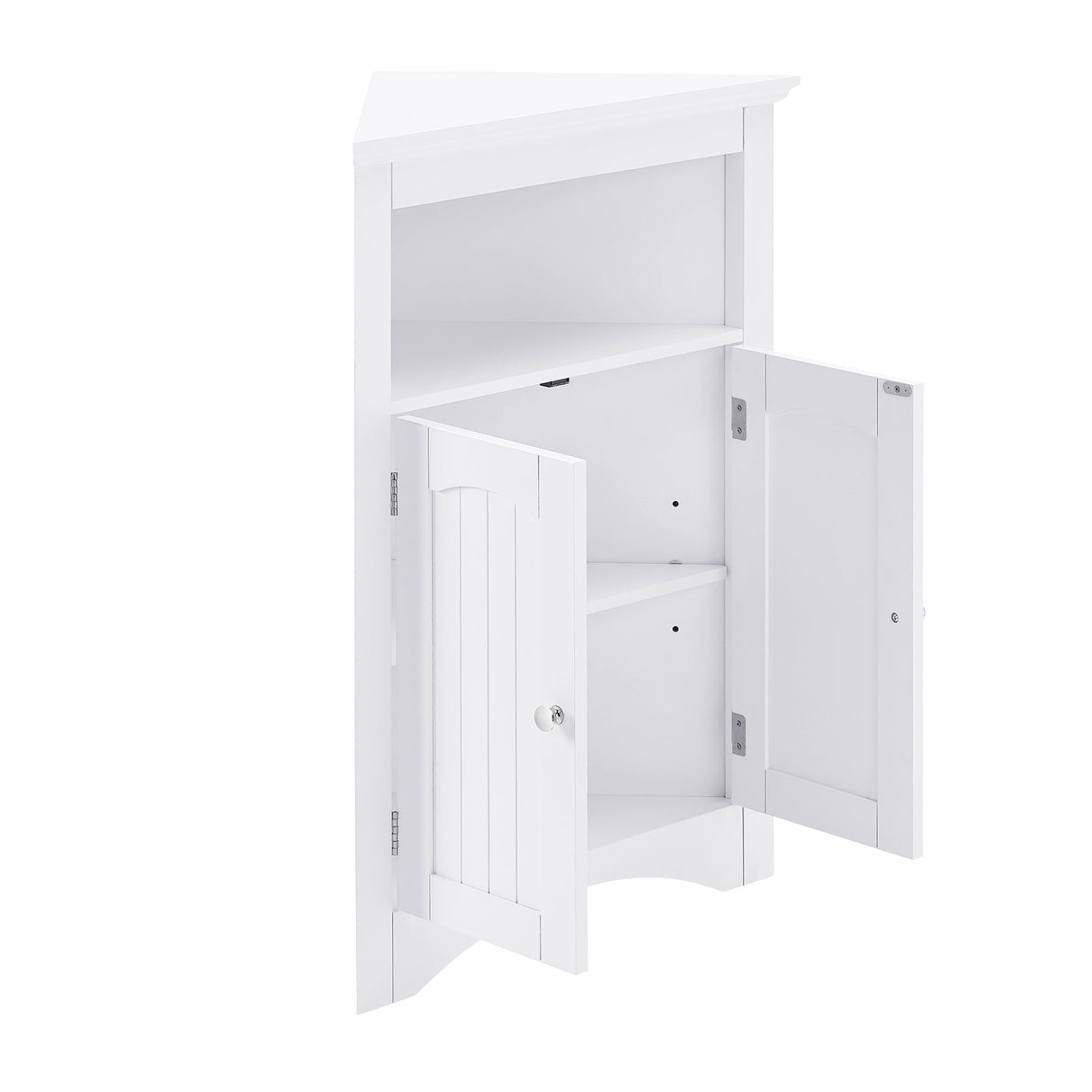 Bathroom Floor Corner Cabinet with Doors and Shelves