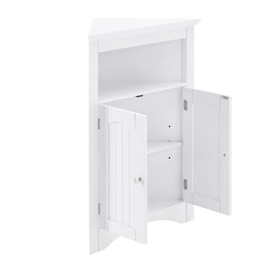 Bathroom Floor Corner Cabinet with Doors and Shelves