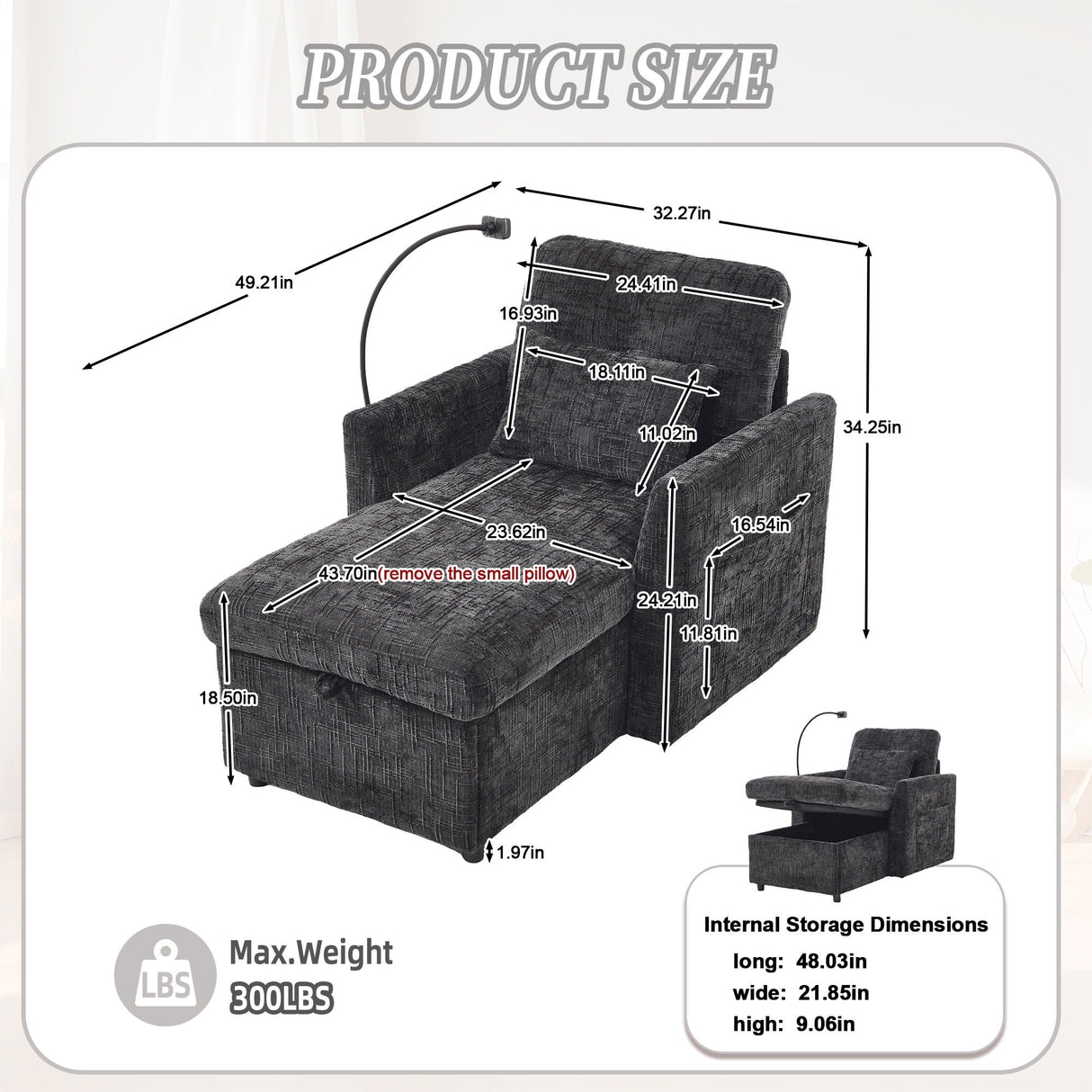 Multifunctional Recliner Sofa with Storage and Phone Bracket