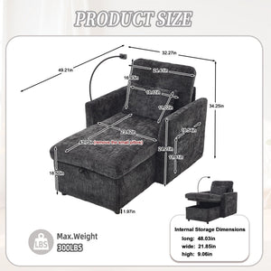Multifunctional Recliner Sofa with Storage and Phone Bracket