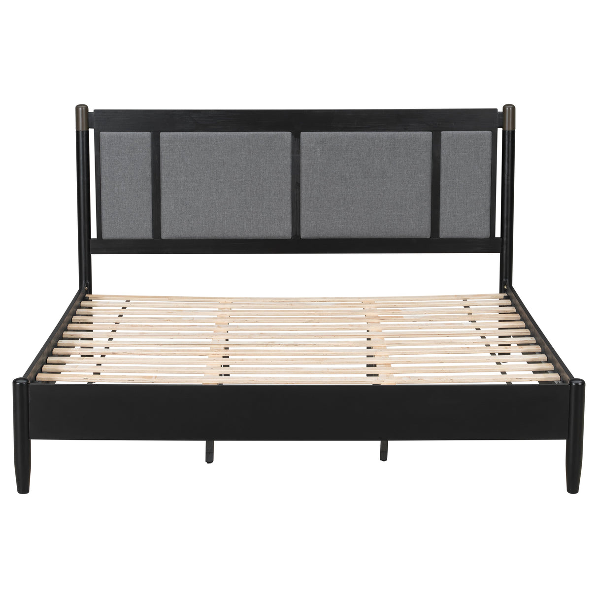 Solid Wood King Bed, Heavy Duty Support Without a Box Spring