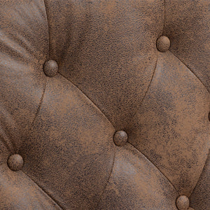 Modern Coffee Wood Frame Armchair with Microsuede Upholstery