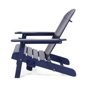 Zenithia Outdoor Foldable Adirondack Chair with 2 Cup Holders, Blue