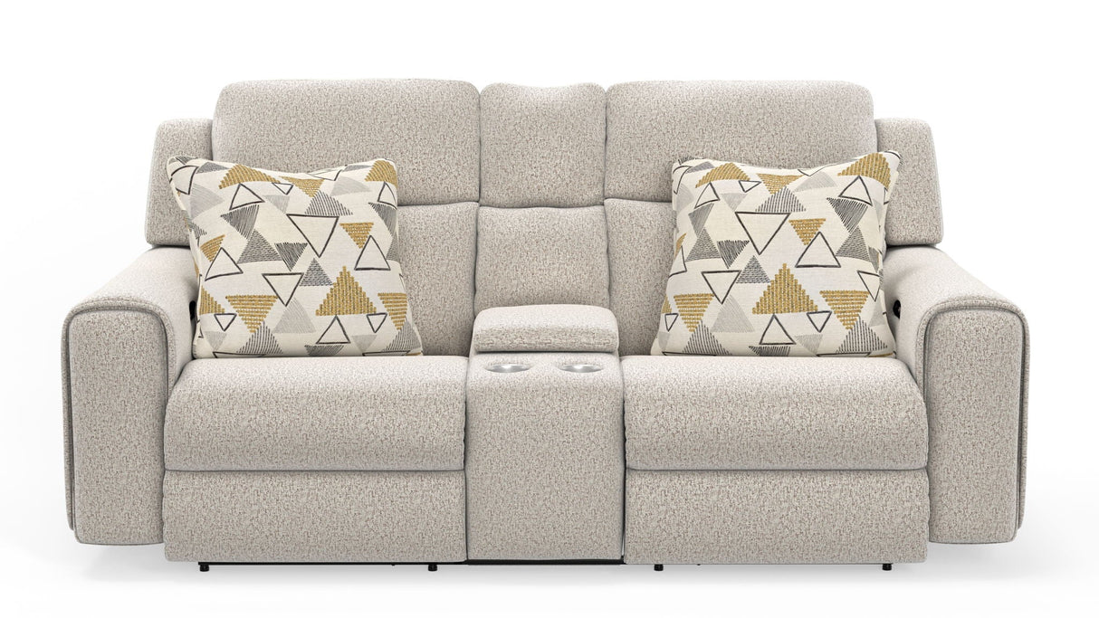 Micah - Power Headrest Power Deep Seat Reclining Console Loveseat - Oatmeal