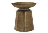 Arcanite End Table with Bell Shaped Base and Hammered Texture