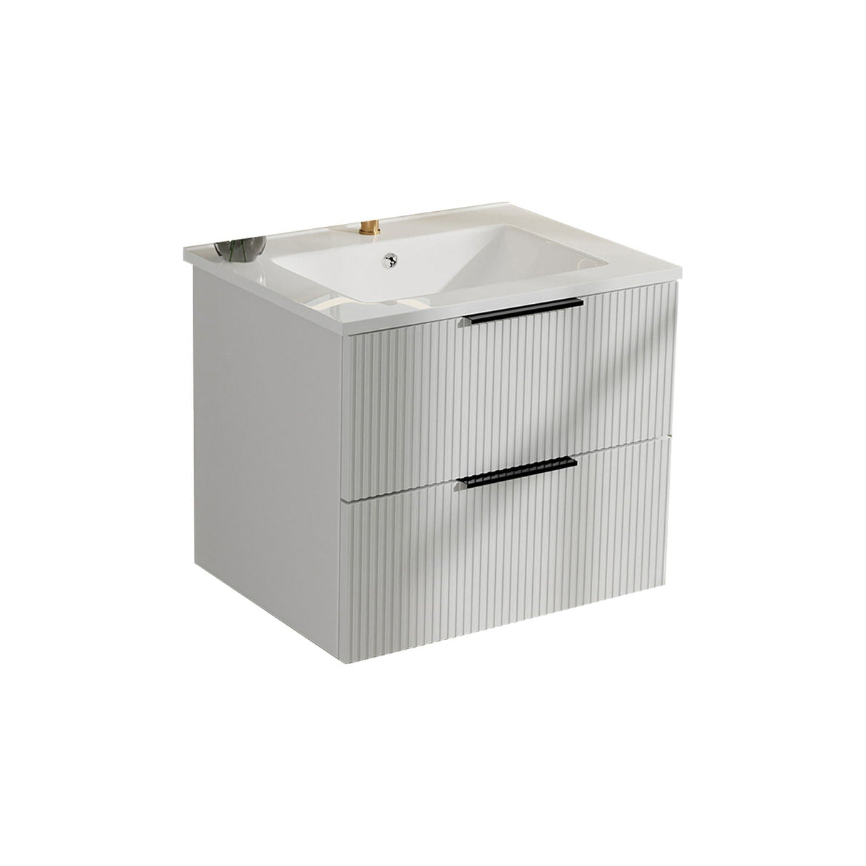 Modern Wall Mounted Floating Bathroom Vanity with Sink and Drawers