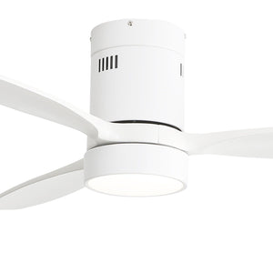 Indoor/Outdoor Ceiling Fan with Reversible DC Motor, LED Light - White