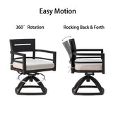 7-piece outdoor patio aluminum furniture, modern dining set, ember black