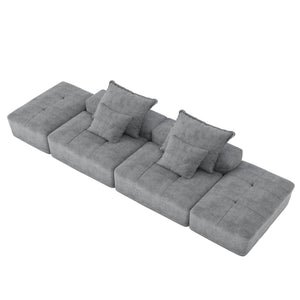 Modern Oversized Modular Sectional Sofa with Pillows - Multiple Colors