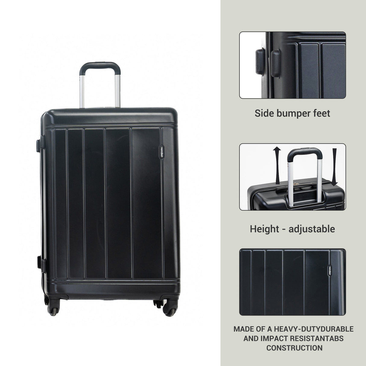 9-Piece Black Luggage Set by GigaTech with TSA Lock