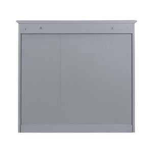 Bathroom Vanity With Top Sink, Freestanding Storage Cabinet With 2 Doors And 3 Drawers, Mirror Cabinet Included - Gray