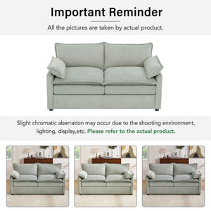 Modern Loveseat Sofa, Upholstered Couch With Side Storage Pockets